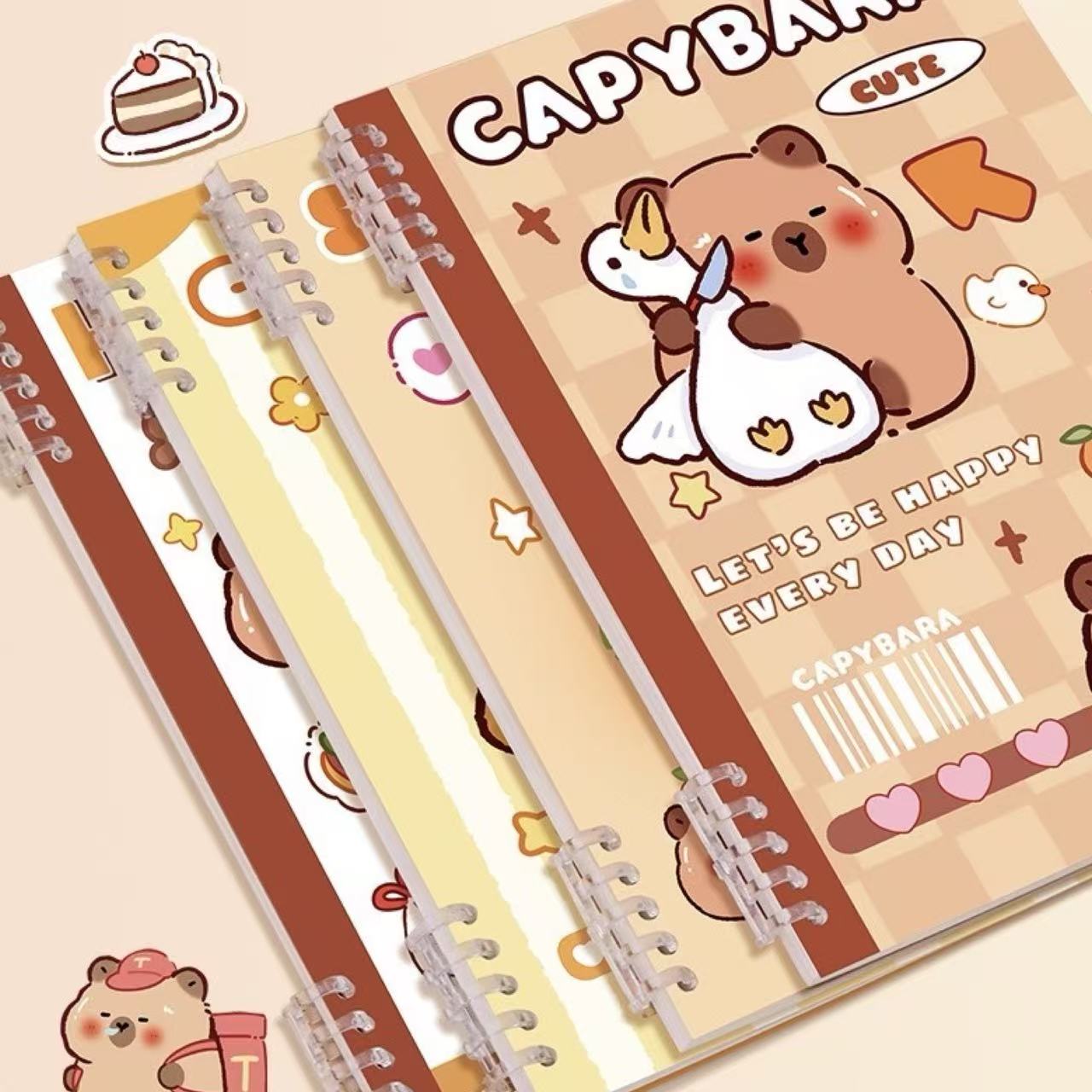 Capybara Loose-Leaf B5 Ruled Notebook 50 Sheets Assorted