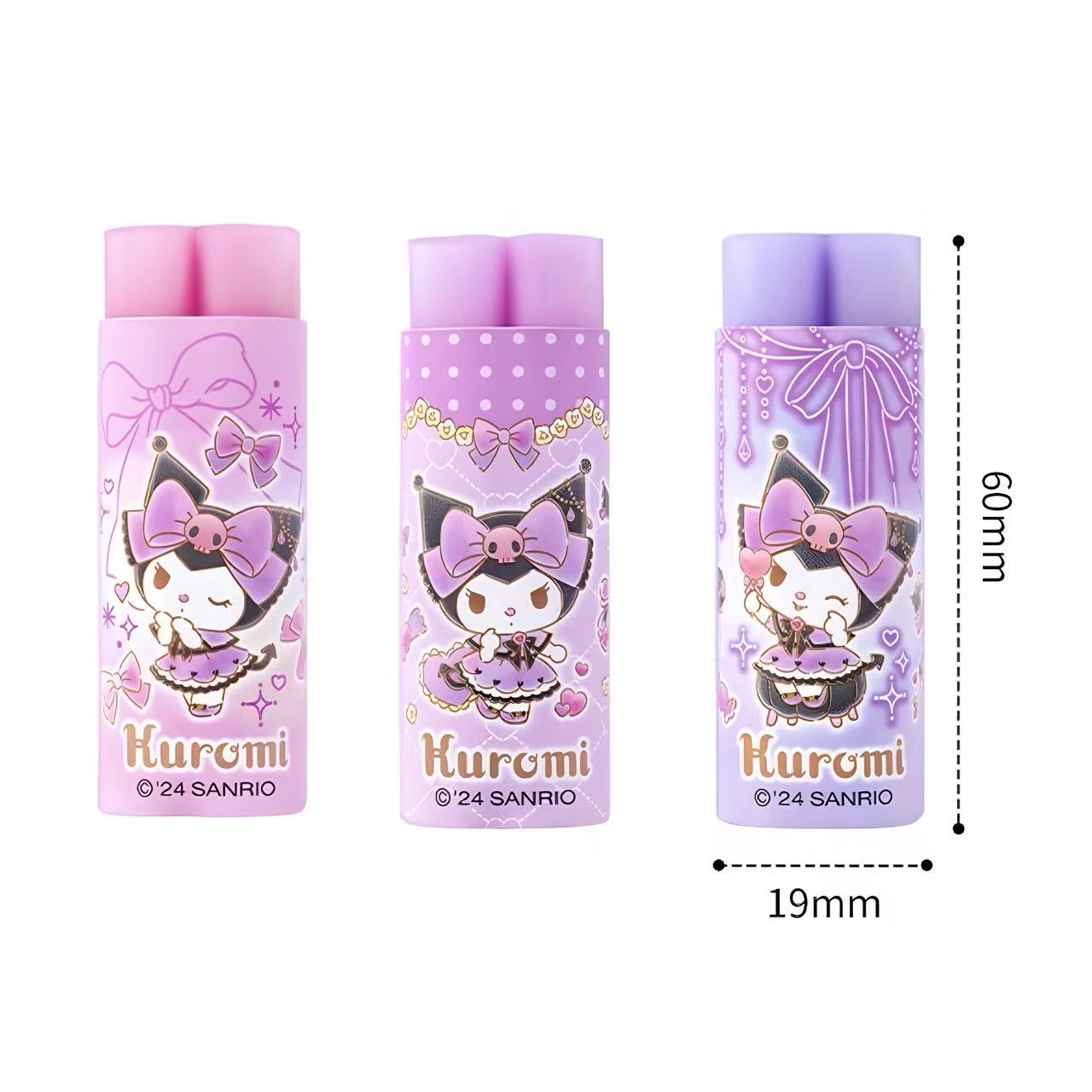 Kuromi Bow-Shaped Eraser 60x19mm Assorted