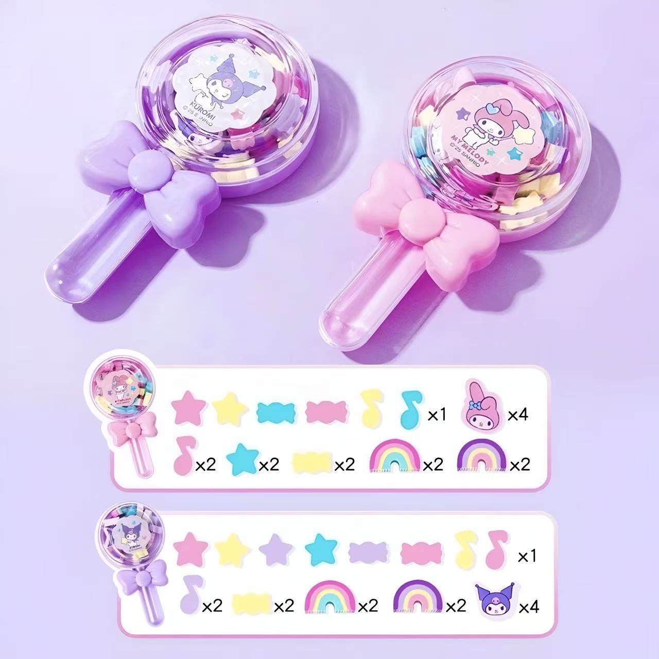 Sanrio Characters Lollipop Box Mini Erasers 20 Pieces