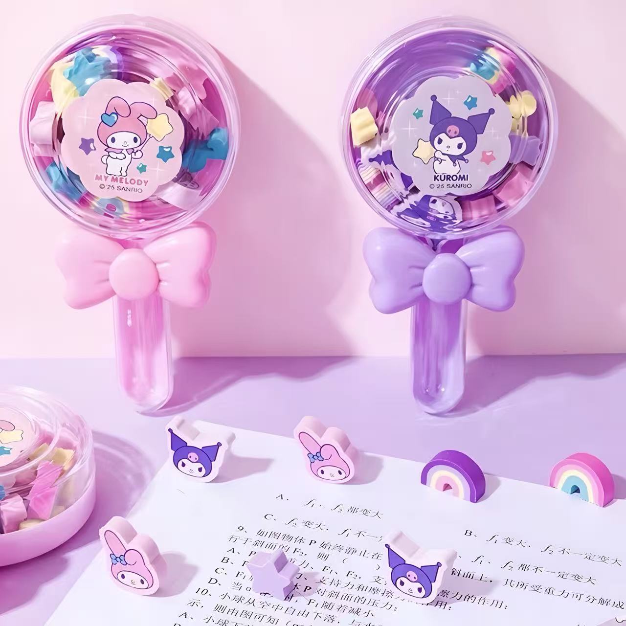 Sanrio Characters Lollipop Box Mini Erasers 20 Pieces