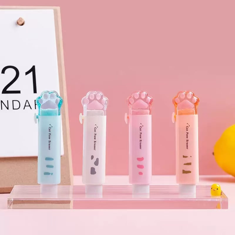 Cat Paw Slide Pen Eraser Assorted