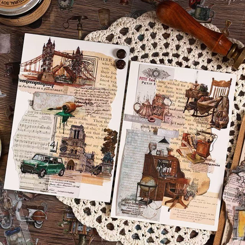 Stationery - European Vintage Objects Waterproof Journal Stickers – 6 Sheets - Goodie Goodie