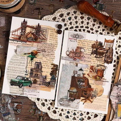Stationery - European Vintage Objects Waterproof Journal Stickers – 6 Sheets - Goodie Goodie