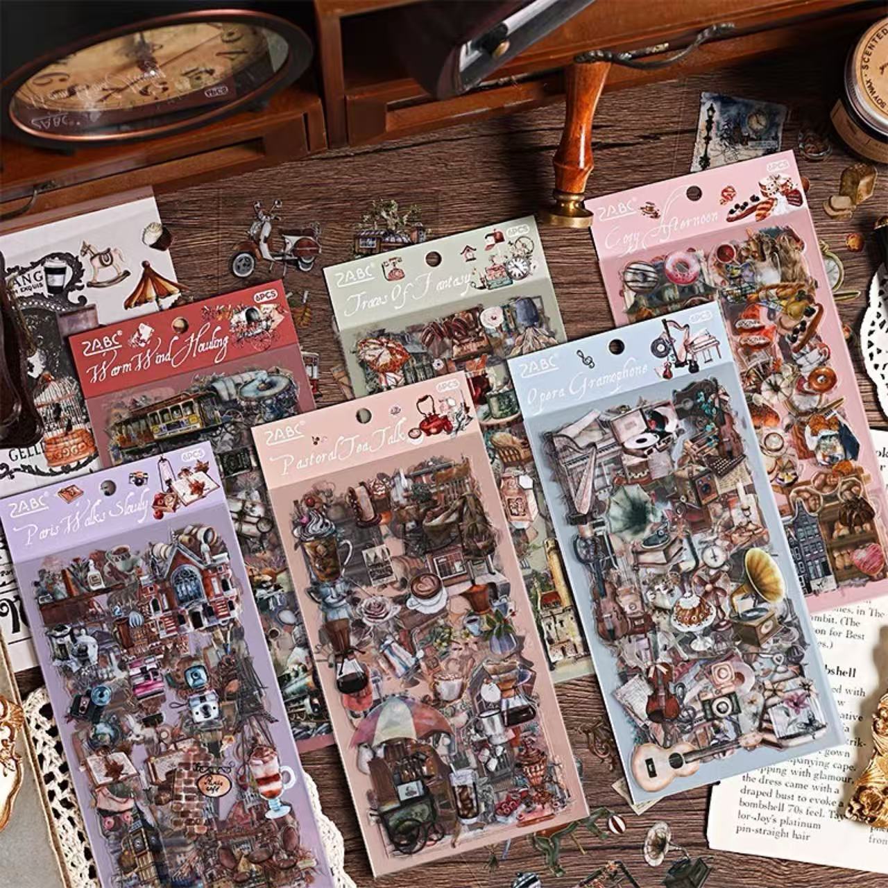 Stationery - European Vintage Objects Waterproof Journal Stickers – 6 Sheets - Goodie Goodie