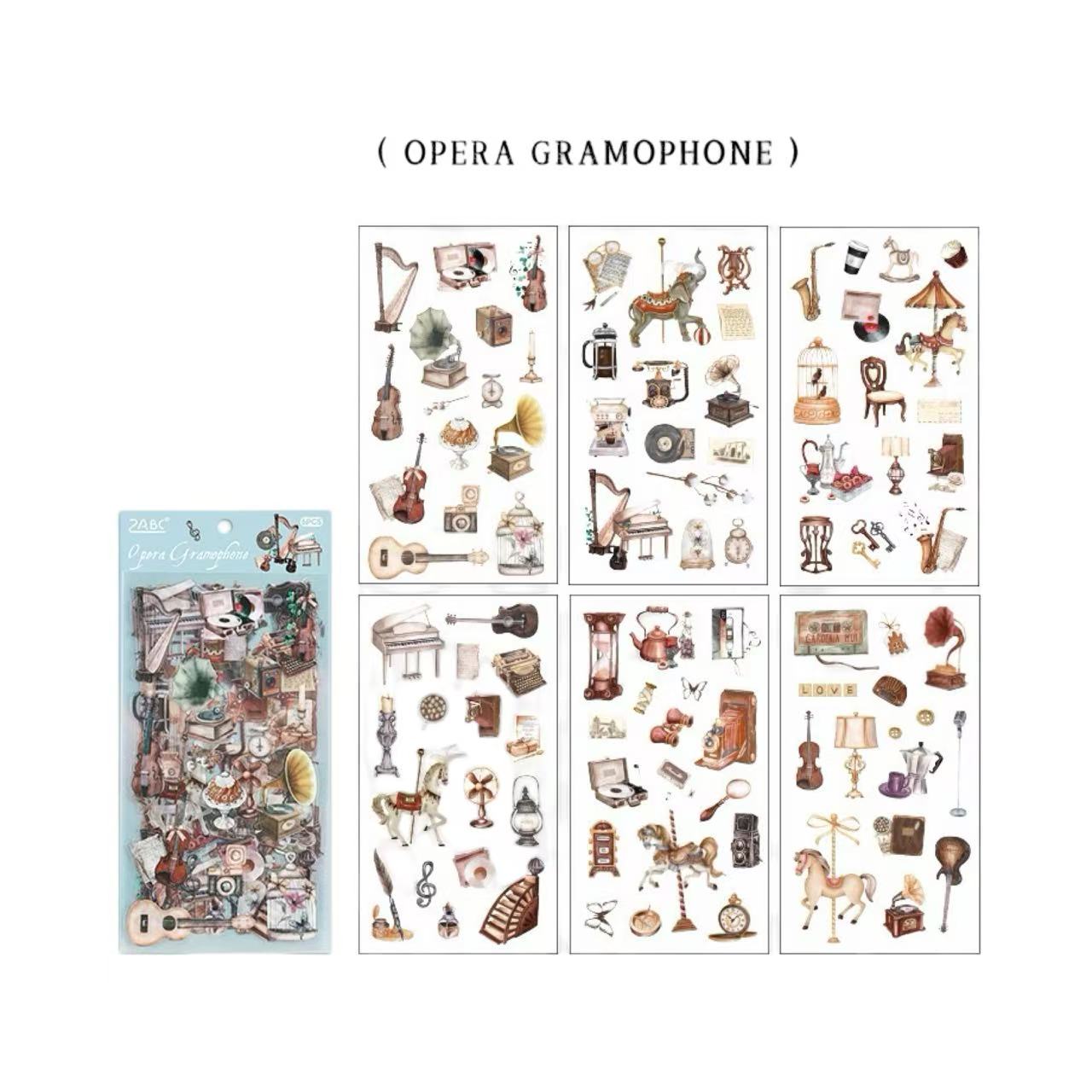 Stationery - European Vintage Objects Waterproof Journal Stickers – 6 Sheets - Goodie Goodie