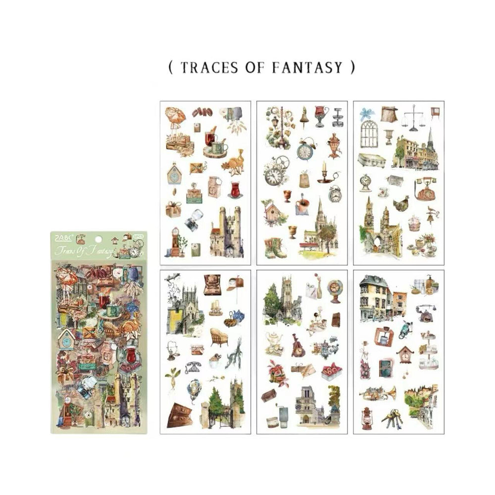 Stationery - European Vintage Objects Waterproof Journal Stickers – 6 Sheets - Goodie Goodie