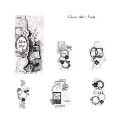Stationery - Glazed Letter Paper Waterproof Journal Stickers 10 Sheets -  Silver Mist Poem - Goodie Goodie