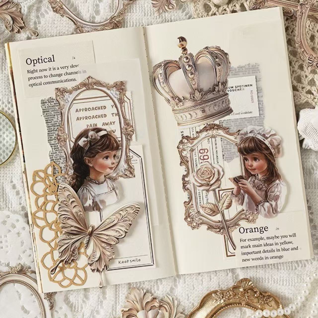 Stationery - European Vintage Frame Scrapbook Background Paper 10pcs – Athens Seal - Goodie Goodie