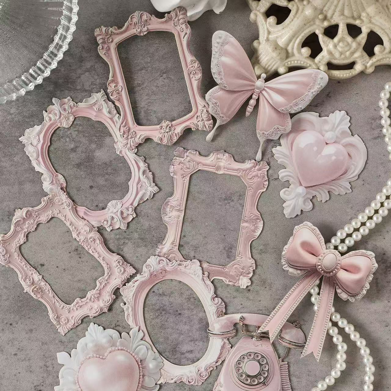 Stationery - European Vintage Frame Scrapbook Background Paper 10pcs – Rococo Poetry - Goodie Goodie