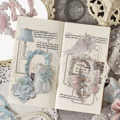 Stationery - European Vintage Frame Scrapbook Background Paper 10pcs – Mint Crushed Ice - Goodie Goodie