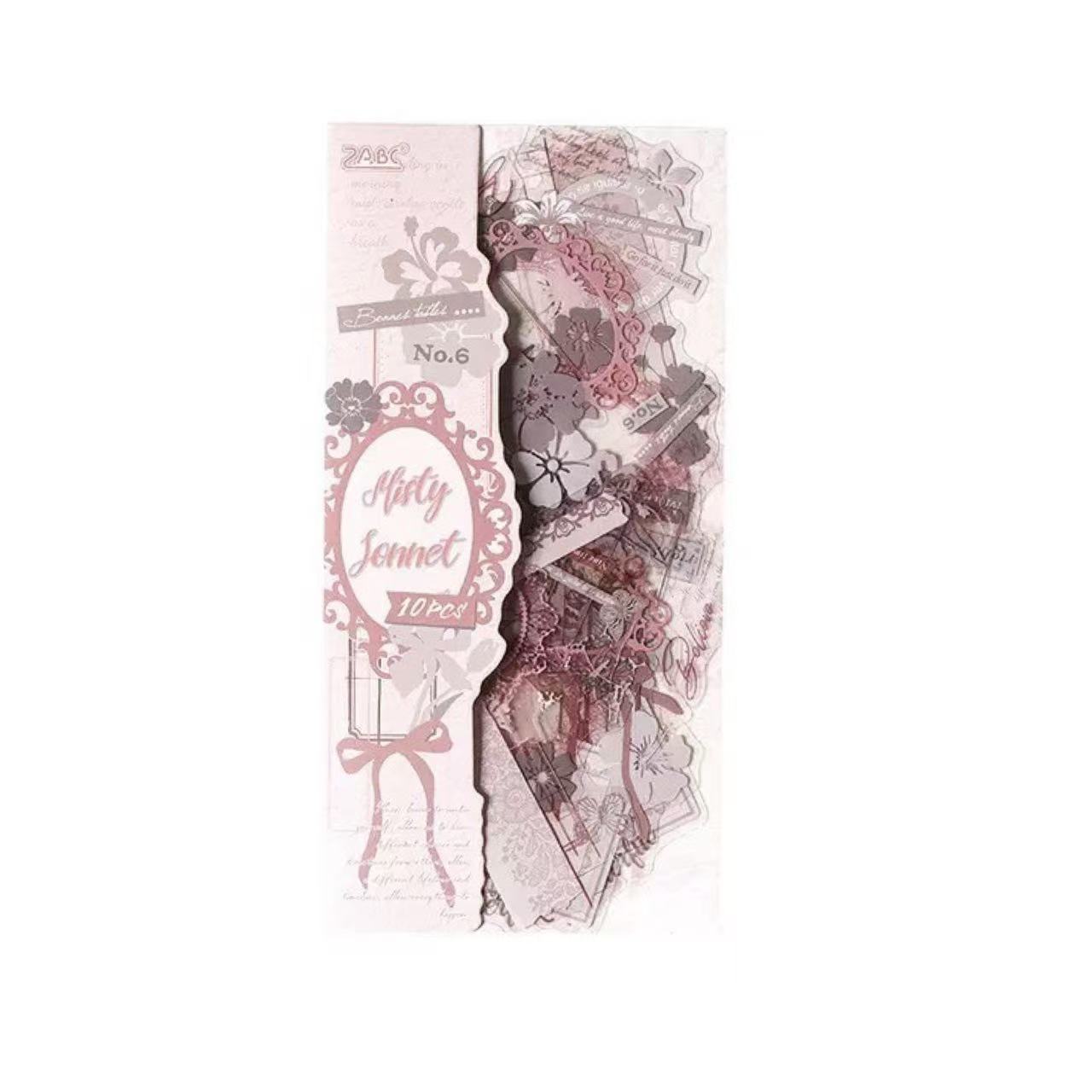 Stationery - Glazed Letter Paper Waterproof Journal Stickers 10 Sheets - Misty Lines Of Poetry - Goodie Goodie