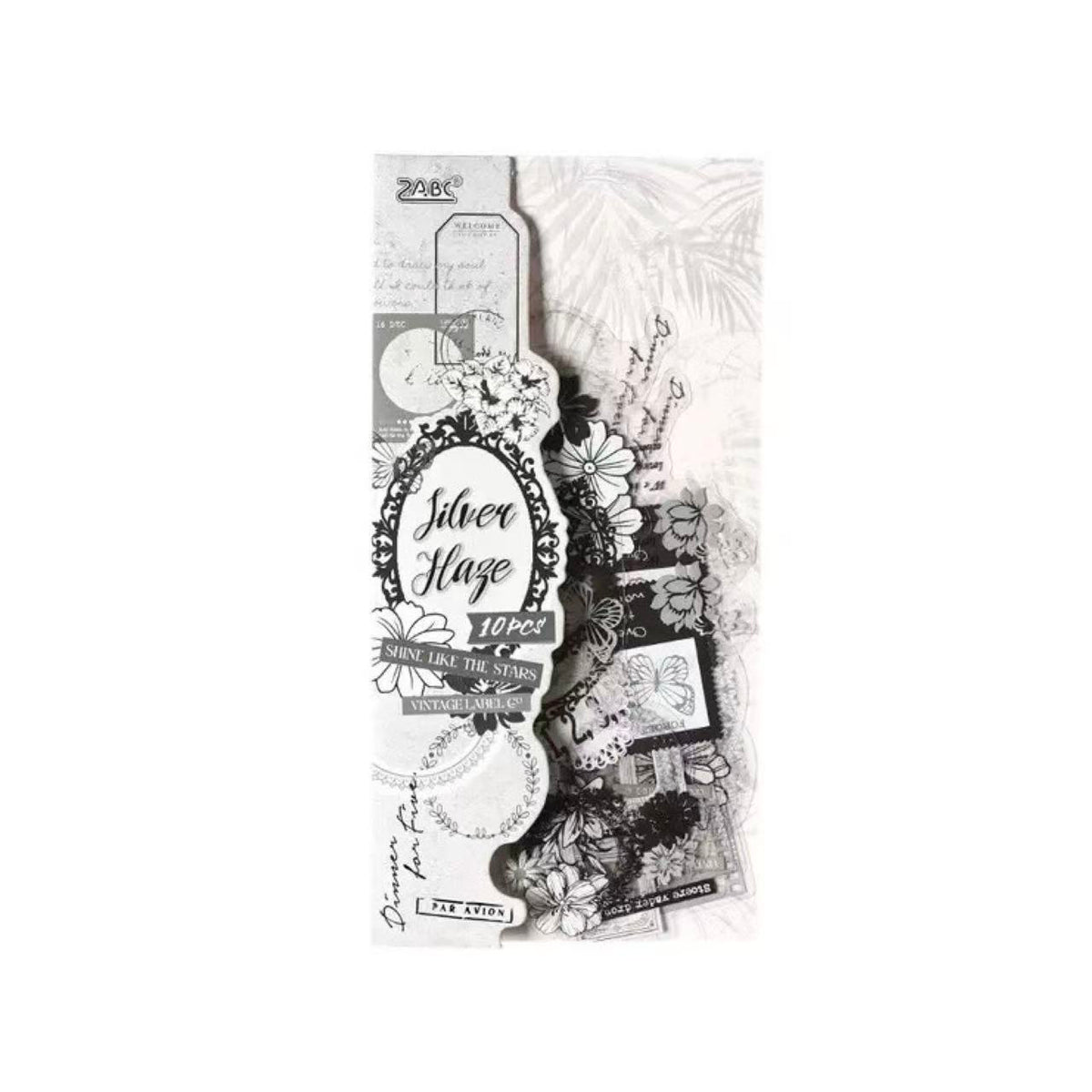Stationery - Glazed Letter Paper Waterproof Journal Stickers 10 Sheets -  Silver Mist Poem - Goodie Goodie