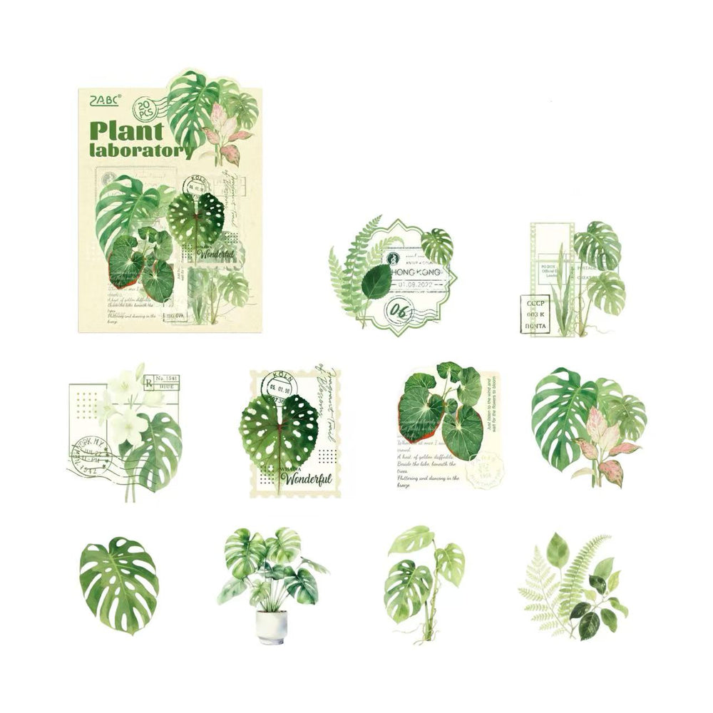 Stationery - Plant Lab Series PET Waterproof Stickers 20pcs – Monstera - Goodie Goodie
