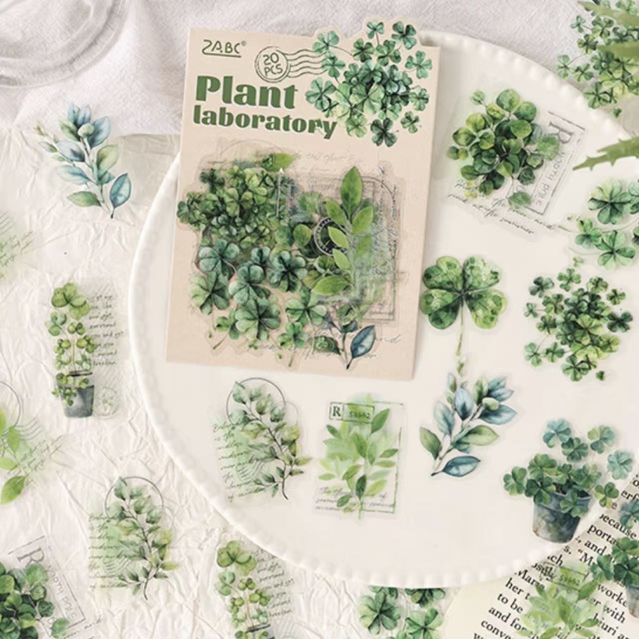 Stationery - Plant Lab Series PET Waterproof Stickers 20pcs – Lucky Clover - Goodie Goodie