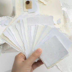 Stationery - White Tenderness DIY Scrapbook Background Paper 15pcs – Reflective Flowers - Goodie Goodie