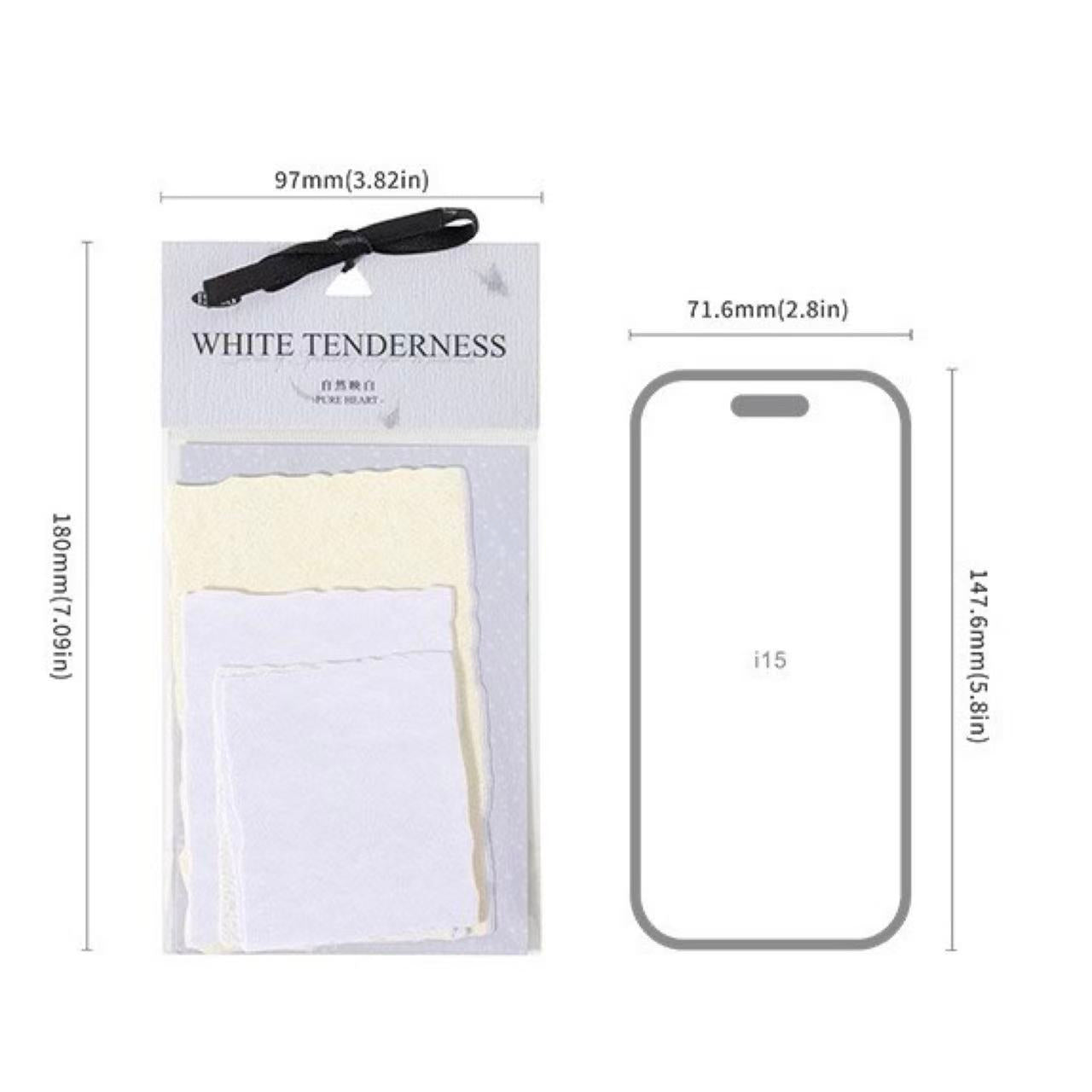 Stationery - White Tenderness DIY Scrapbook Background Paper 15pcs – Cloud Mist - Goodie Goodie