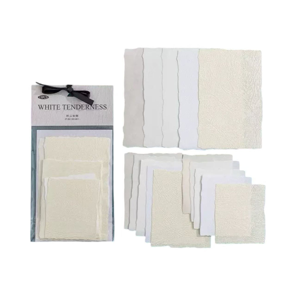 Stationery - White Tenderness DIY Scrapbook Background Paper 15pcs – Cloud Mist - Goodie Goodie