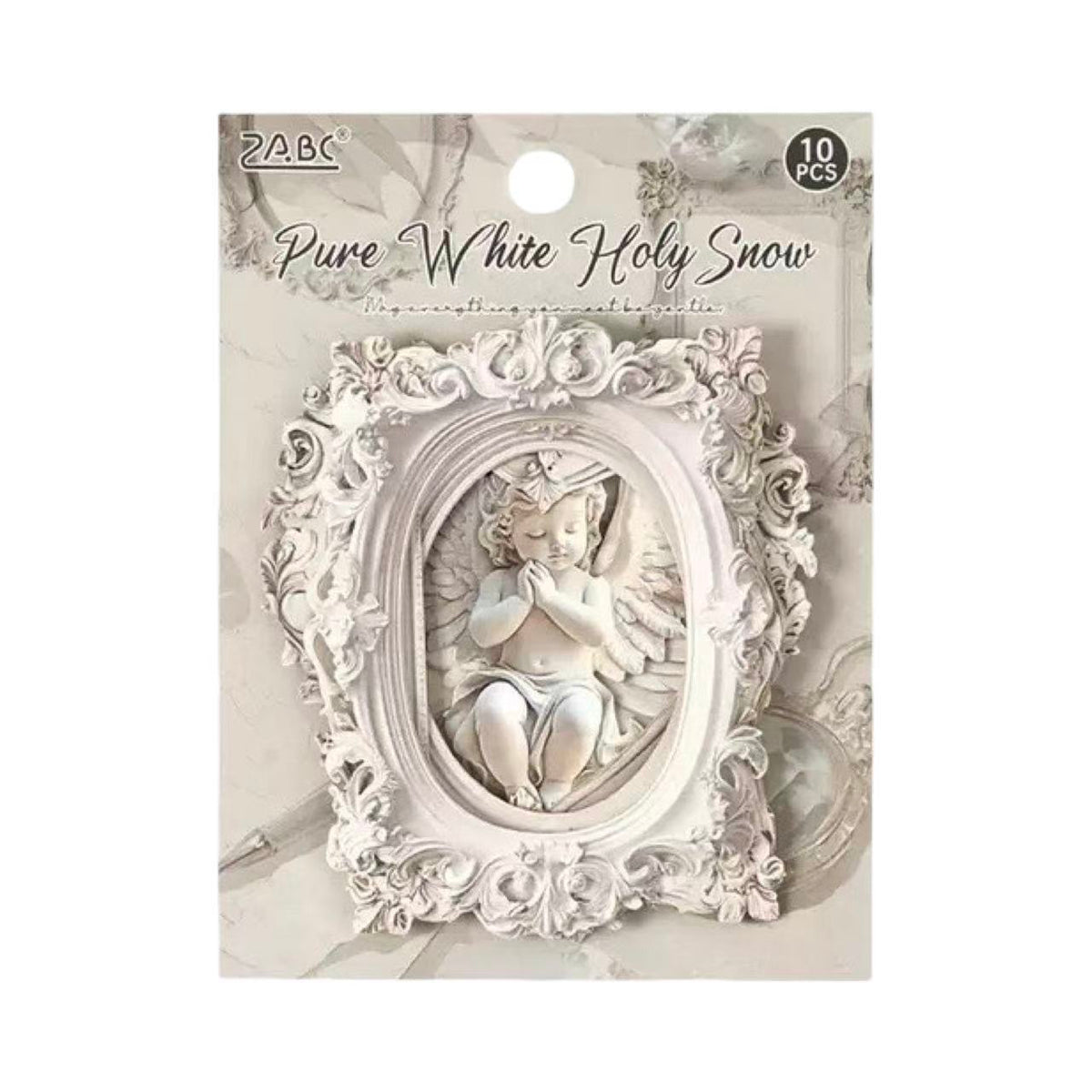Stationery - European Vintage Frame Scrapbook Background Paper 10pcs – Pure White Holy Snow - Goodie Goodie