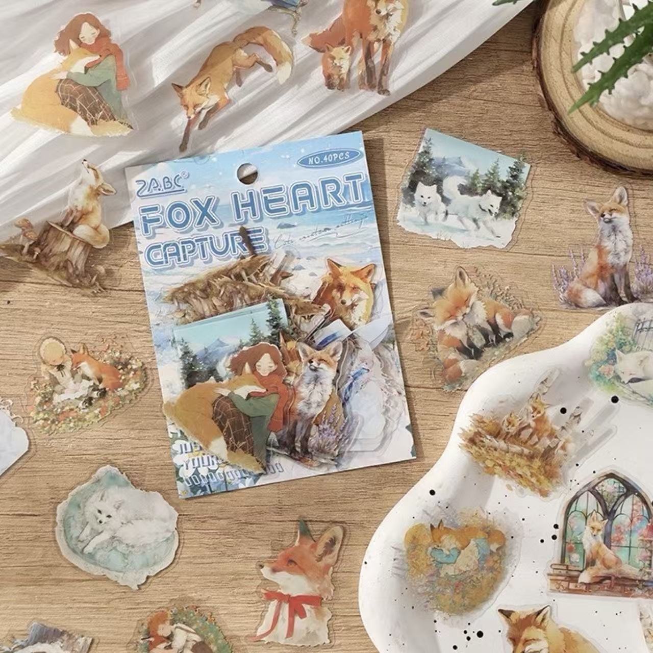 Stationery - Cute Pets Waterproof Stickers 40pcs – Fox - Goodie Goodie