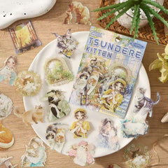 Stationery - Cute Pets Waterproof Stickers 40pcs – Tsundere Kitten - Goodie Goodie