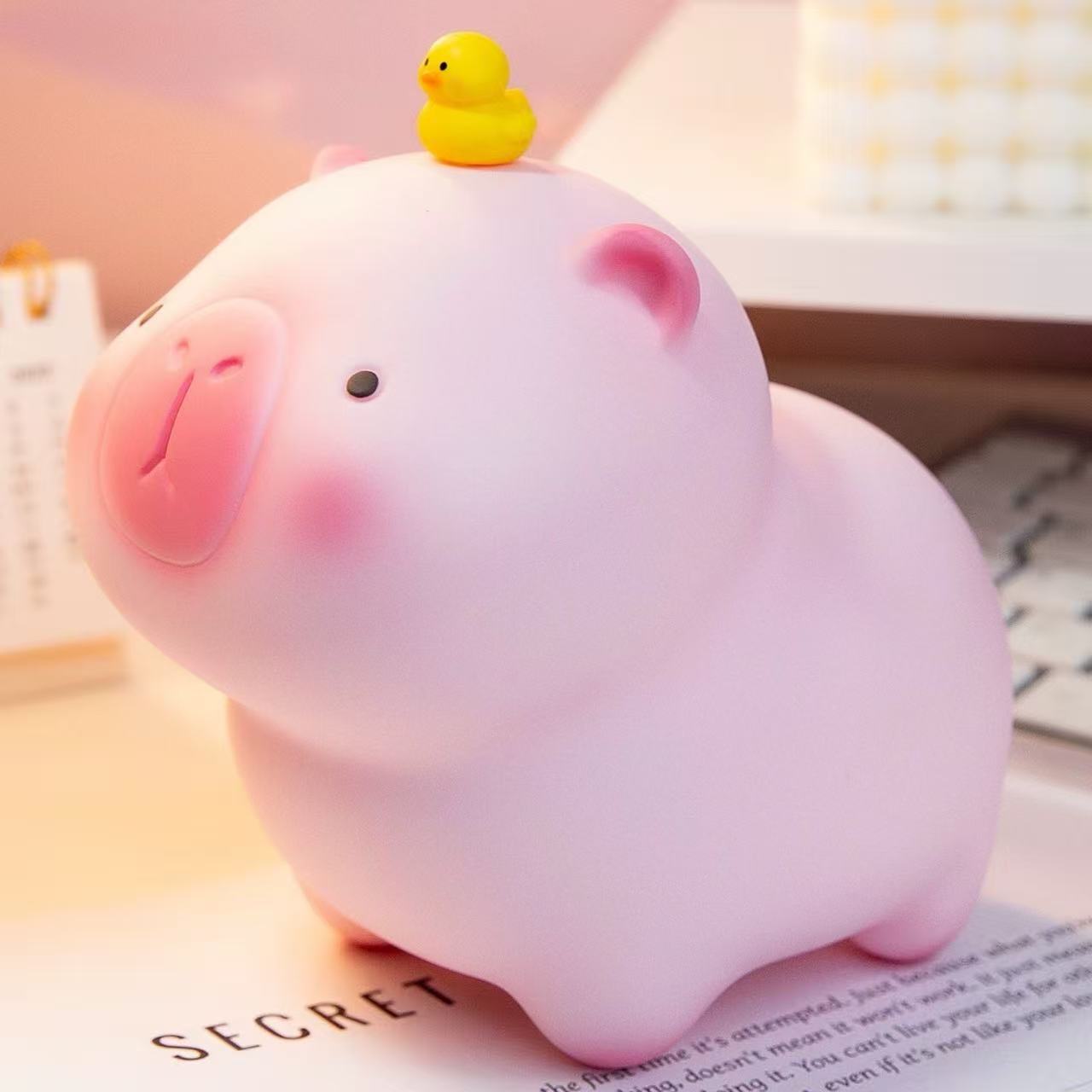Pink Capybara Money Bank – Duck Top