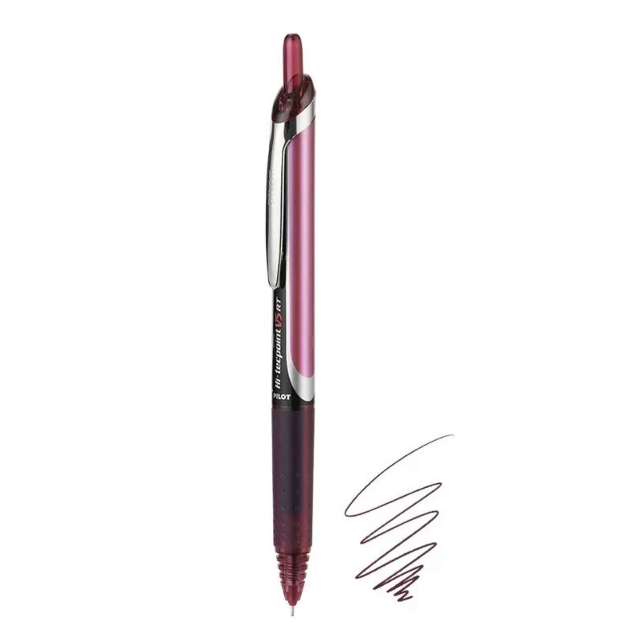 Stationery - Pilot Hi-Tecpoint V5 Extra Fine Click Pen 0.5mm – Dark Red - Goodie Goodie