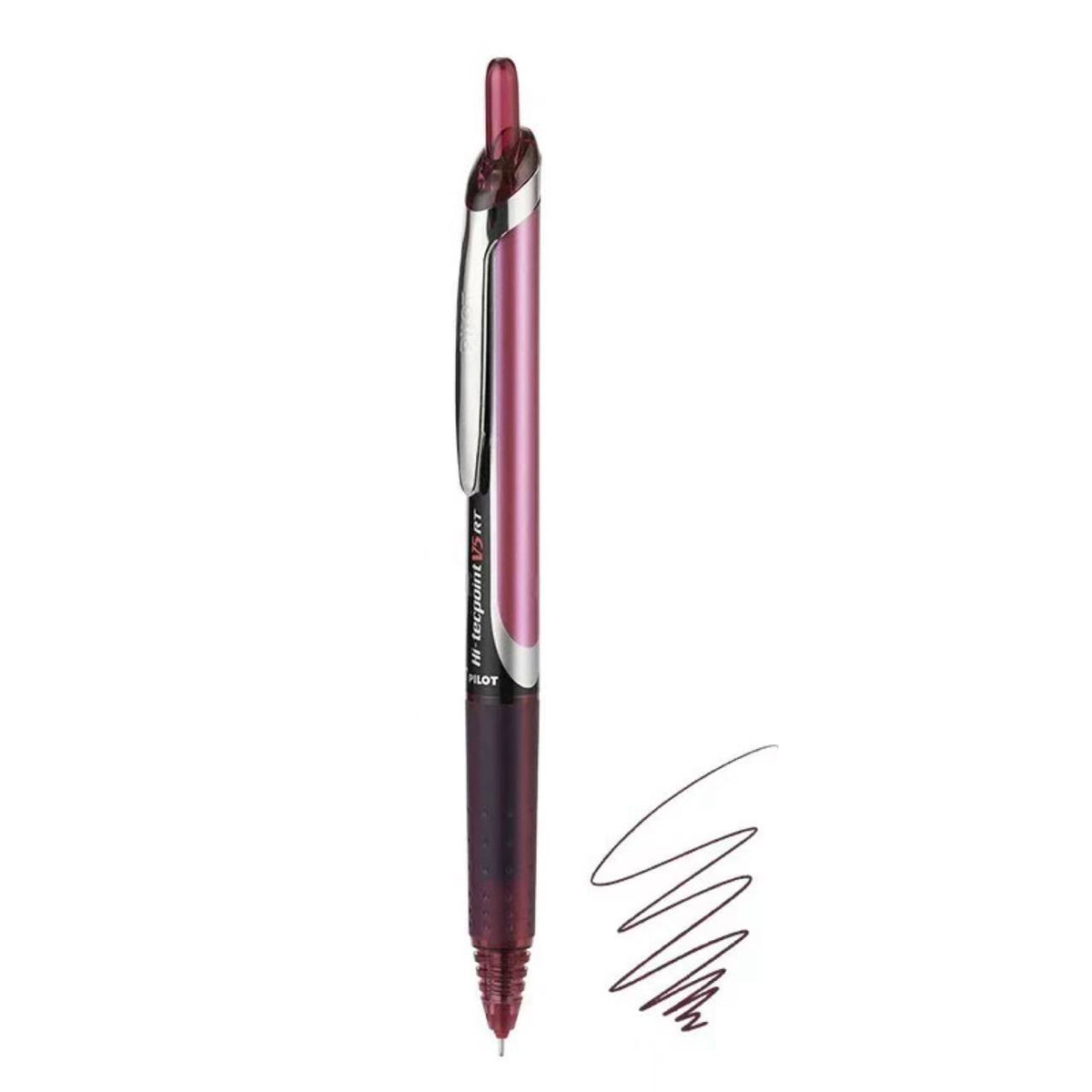 Stationery - Pilot Hi-Tecpoint V5 Extra Fine Click Pen 0.5mm – Dark Red - Goodie Goodie