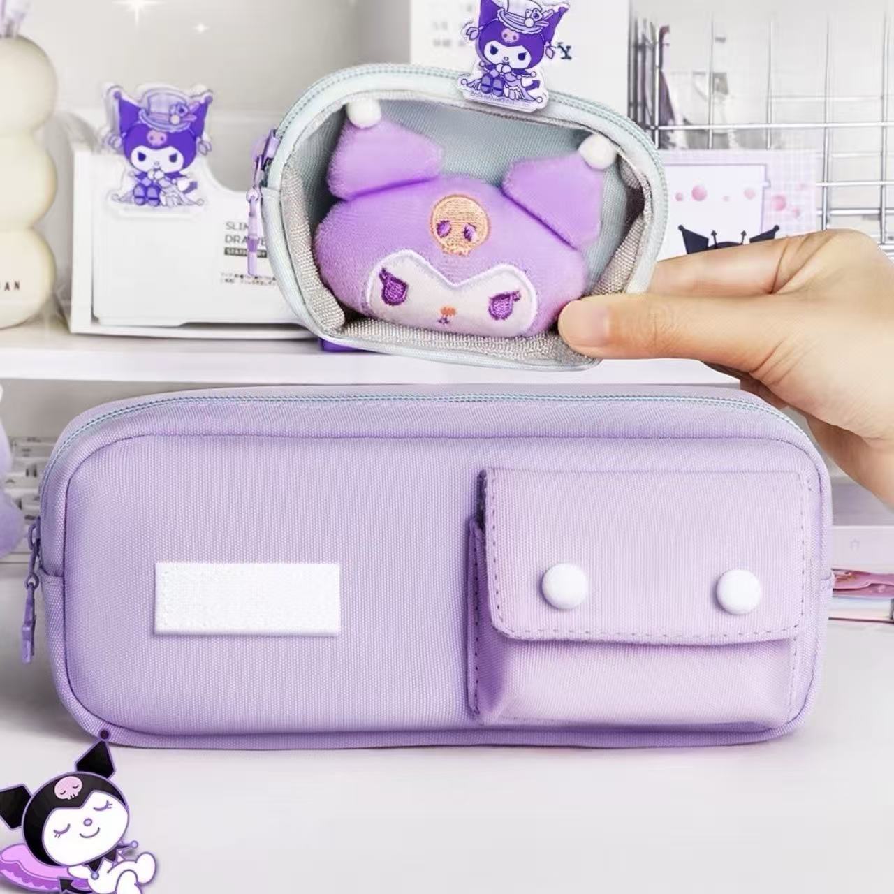 Sanrio Multi-Function Canvas Pencil Case Kuromi