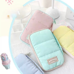 Rosyposy Fluffy Flat Pencil Case – Peppermint Latte