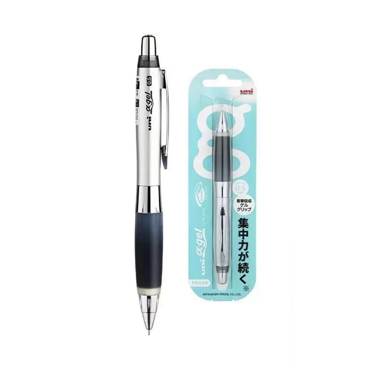 Uni α-gel Soft Grip Shaker Mechanical Pencil 0.5mm – Silver Barrel