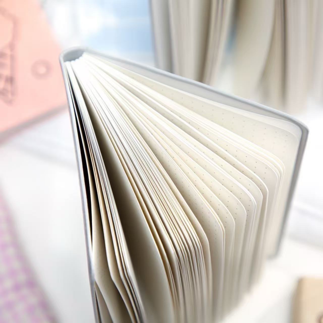 Good Morning Little Puppy A6 Dotted Journal with Washable Kraft Paper Cover 80 Sheets