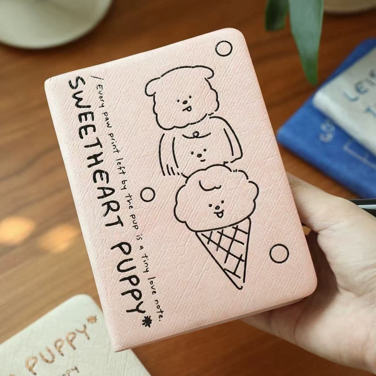 Sweet Heart Puppy A6 Dotted Journal with Washable Kraft Paper Cover 80 Sheets