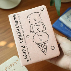 Sweet Heart Puppy A6 Dotted Journal with Washable Kraft Paper Cover 80 Sheets