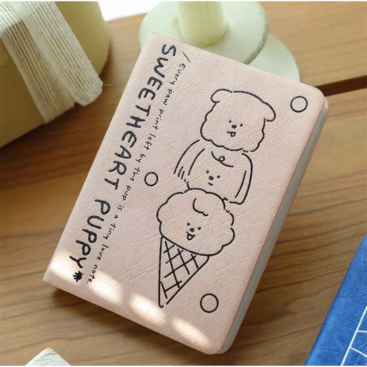 Sweet Heart Puppy A6 Dotted Journal with Washable Kraft Paper Cover 80 Sheets