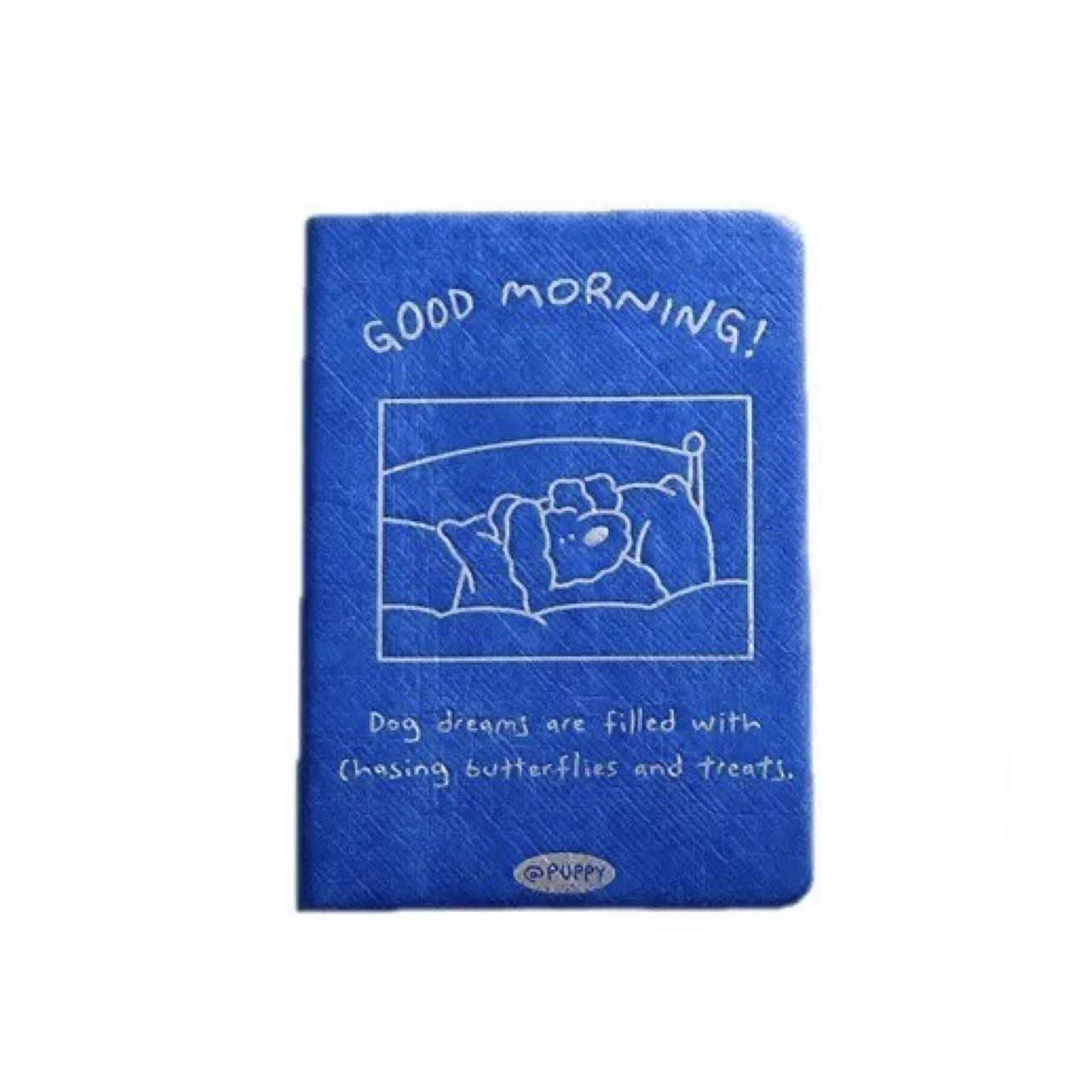 Good Morning Little Puppy A6 Dotted Journal with Washable Kraft Paper Cover 80 Sheets
