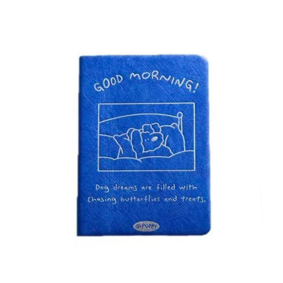 Good Morning Little Puppy A6 Dotted Journal with Washable Kraft Paper Cover 80 Sheets