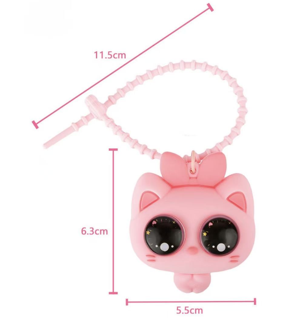 Big-Eyed Cat Silicone Squishy Keychain