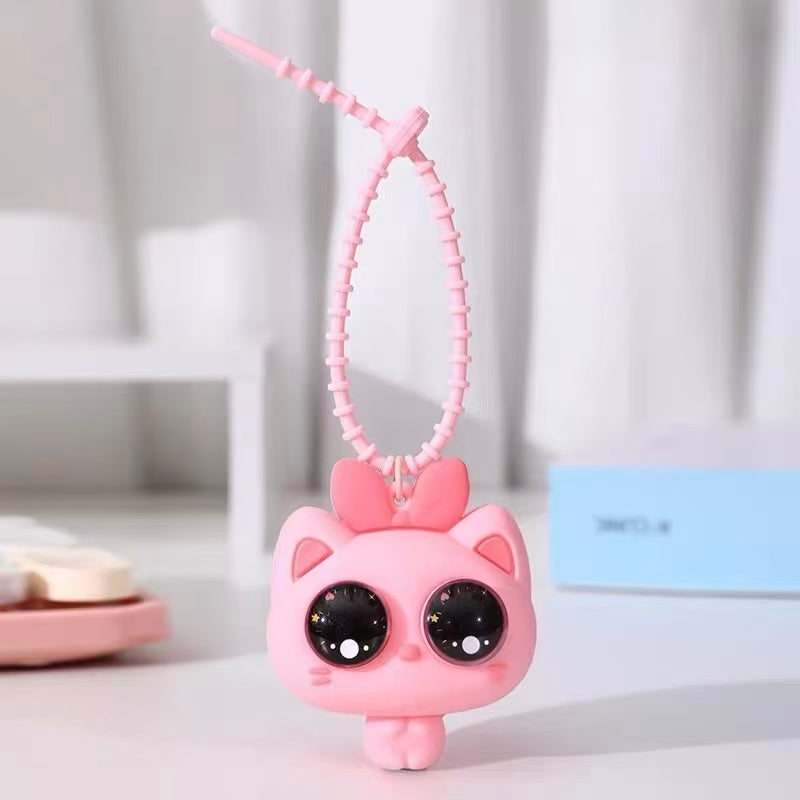 Big-Eyed Cat Silicone Squishy Keychain