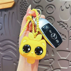 Big-Eyed Cat Silicone Squishy Keychain