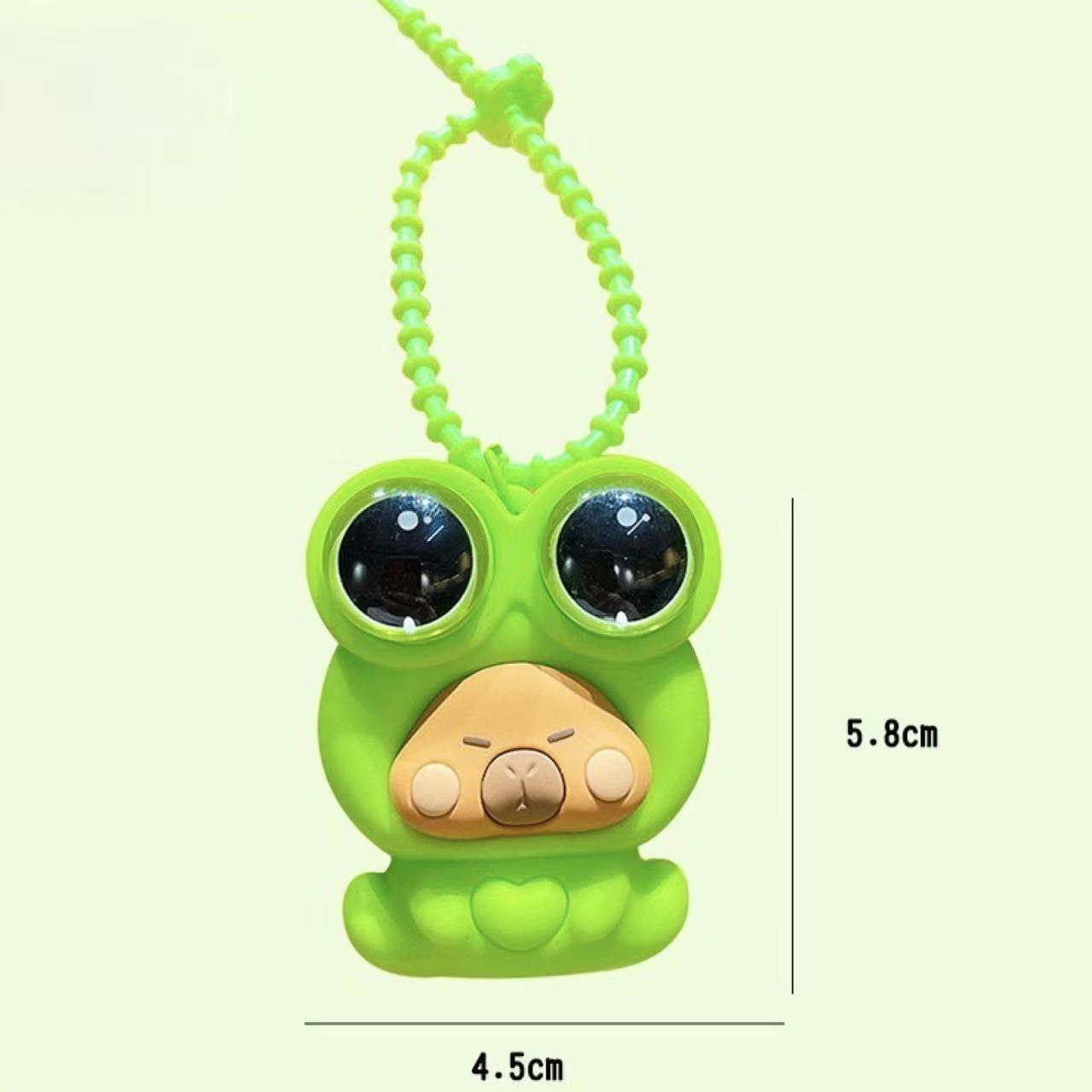 Pop-Eye Frog Costume Squishy Keychain Assorted