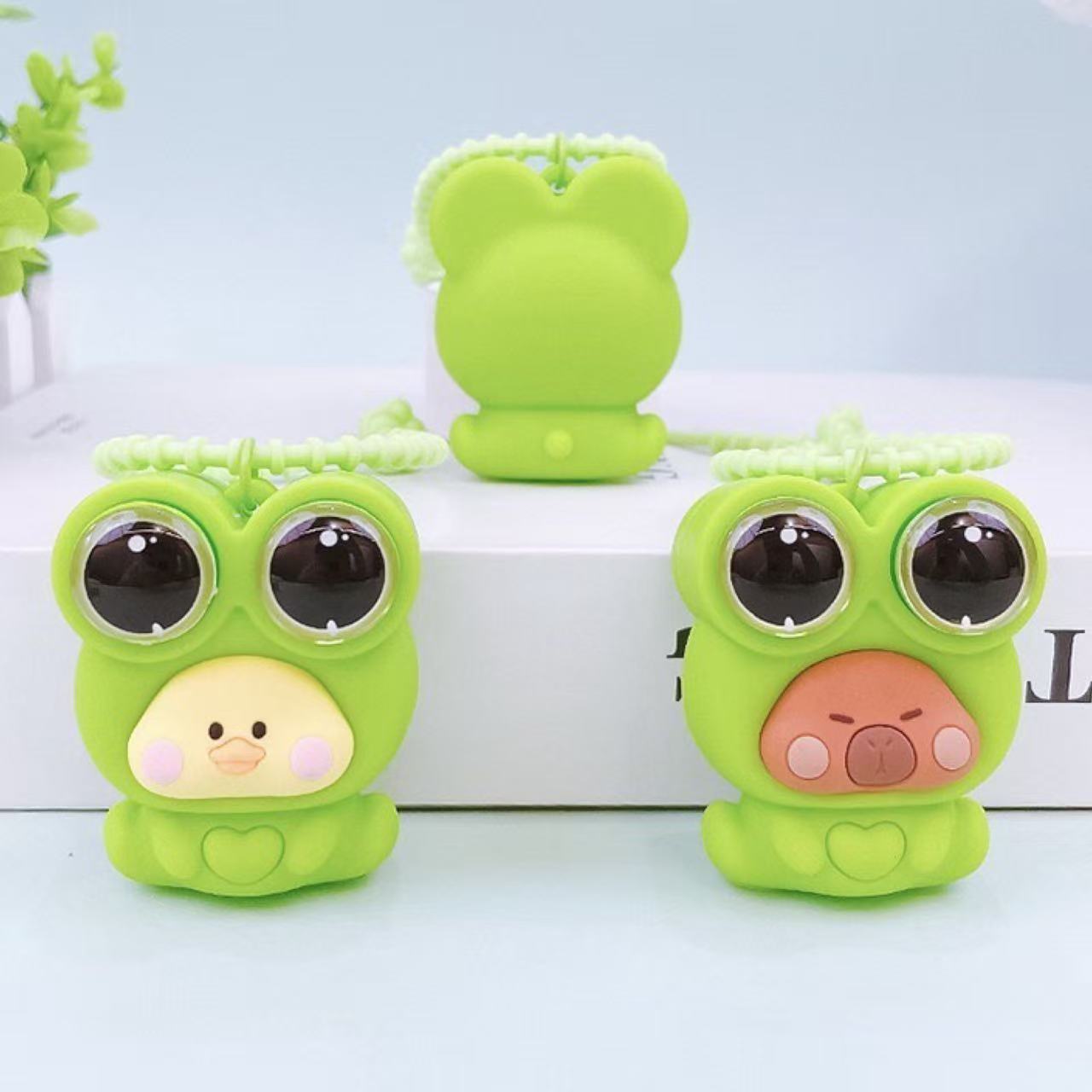 Pop-Eye Frog Costume Squishy Keychain Assorted