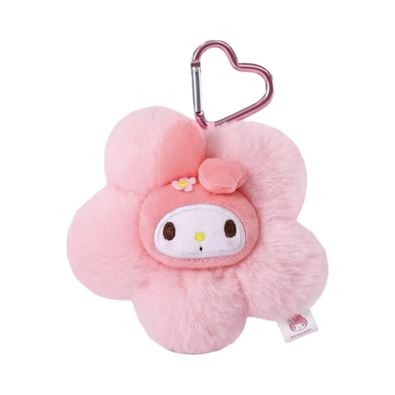 Sanrio Character Plush Flower Keychain