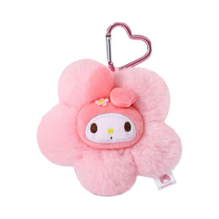 Sanrio Character Plush Flower Keychain