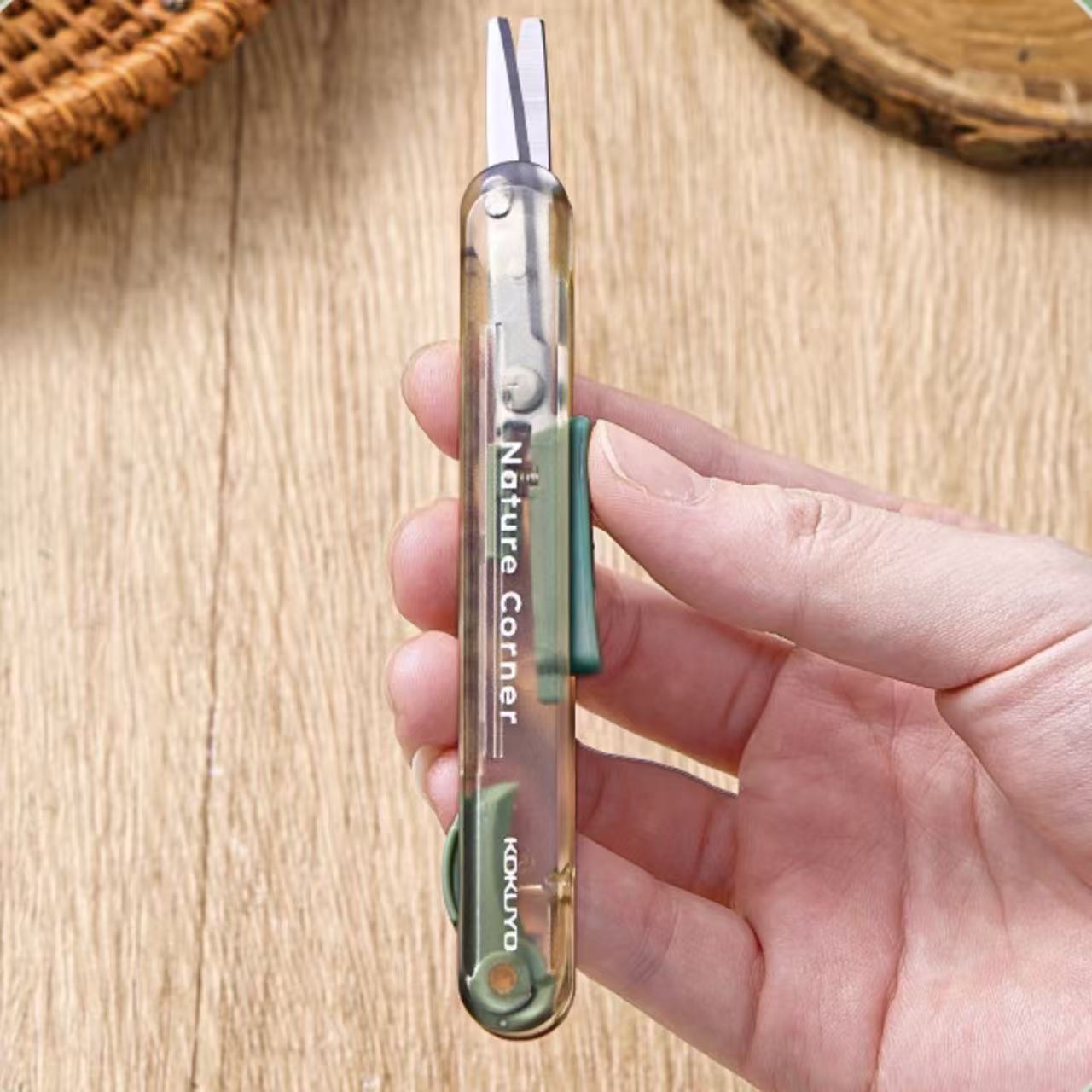 Kokuyo Nature Corner 2-in-1 Portable Scissors & Box Cutter Assorted