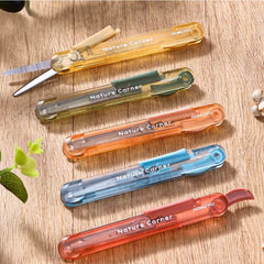 Kokuyo Nature Corner 2-in-1 Portable Scissors & Box Cutter Assorted