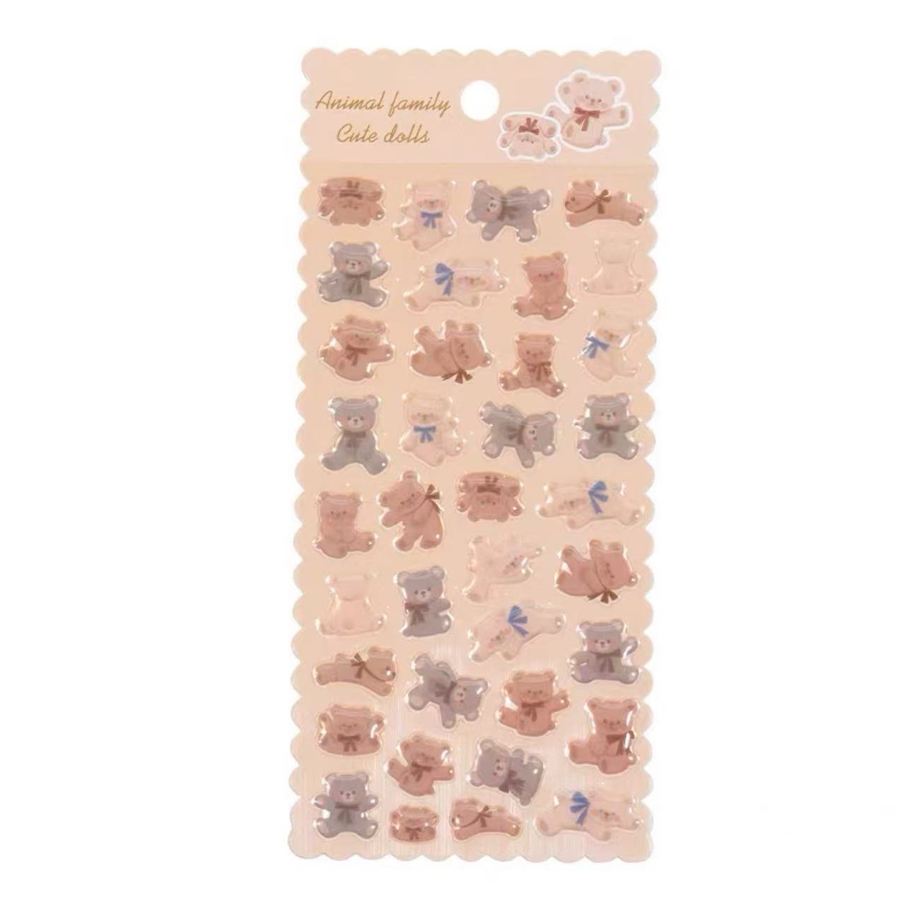 Bear Doll 3D Epoxy Stickers