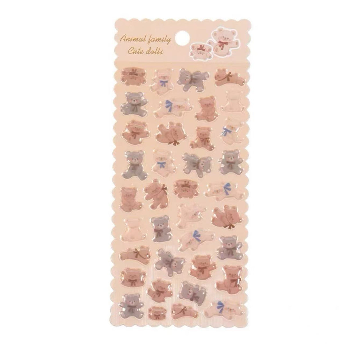 Bear Doll 3D Epoxy Stickers