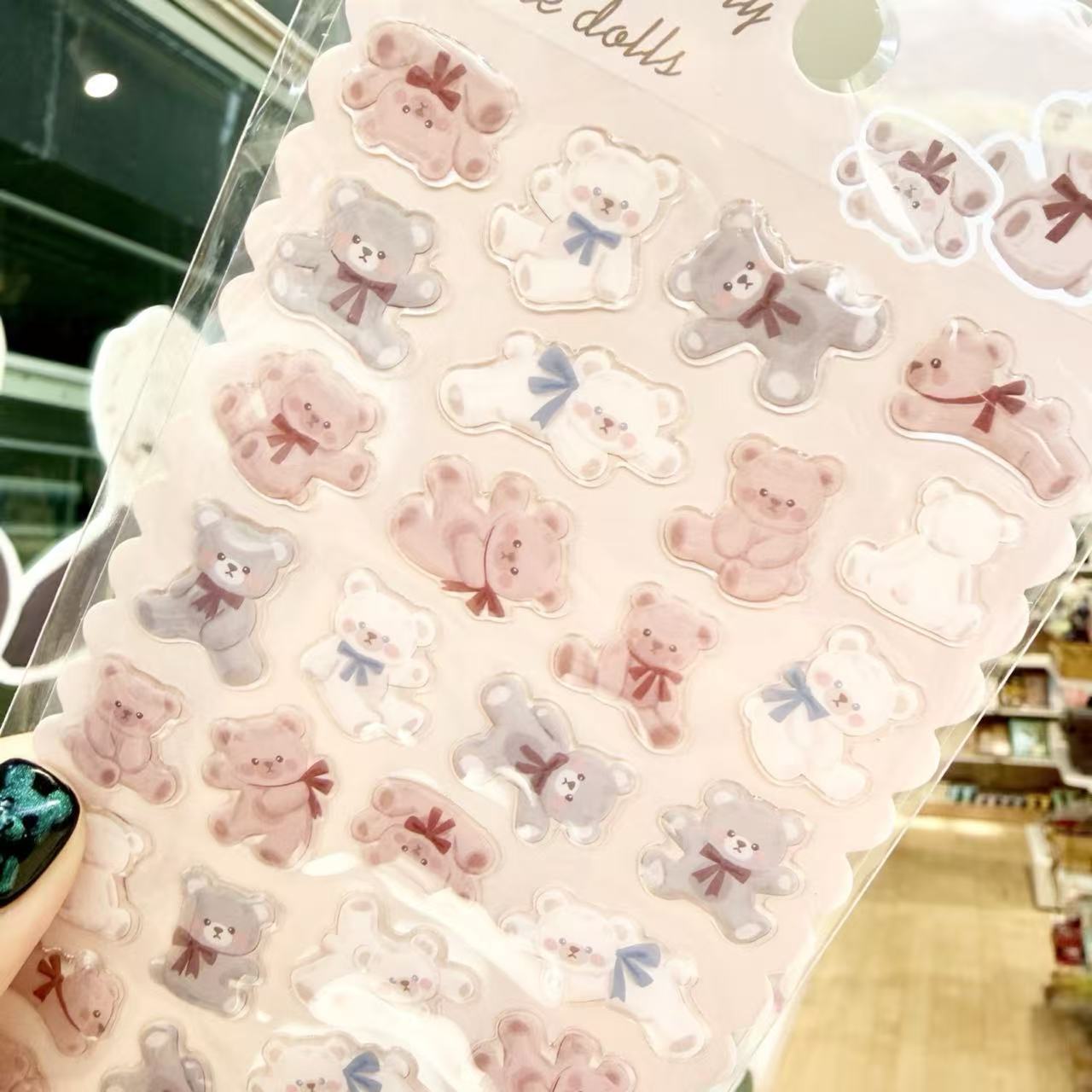 Bear Doll 3D Epoxy Stickers