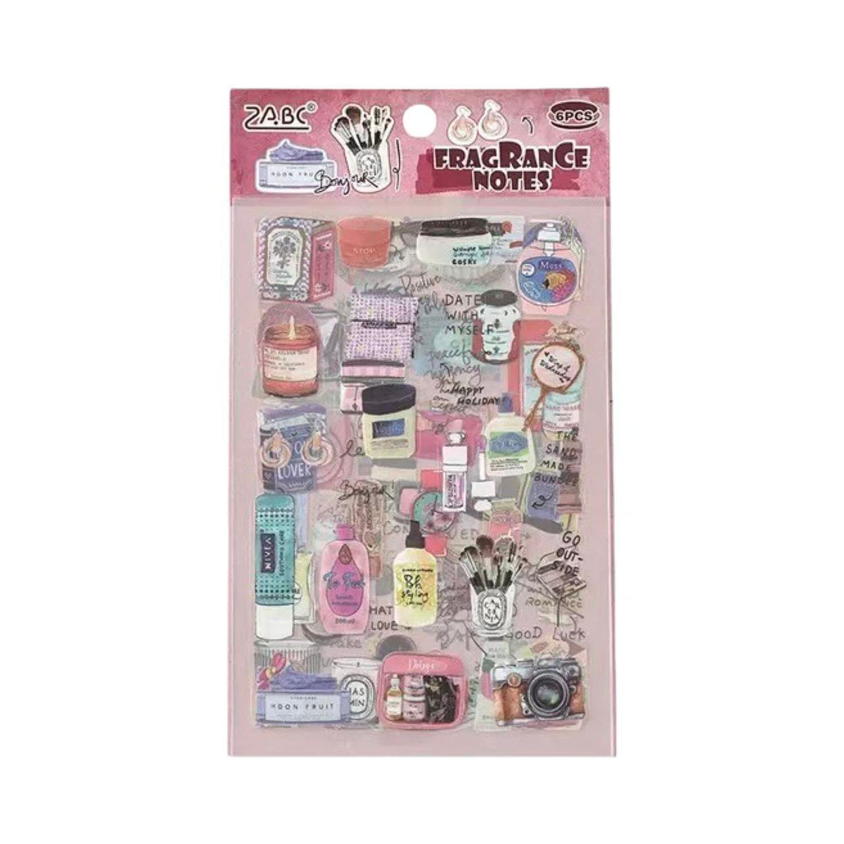 Fragrance Notes PET Waterproof Journal Stickers 6 Sheets