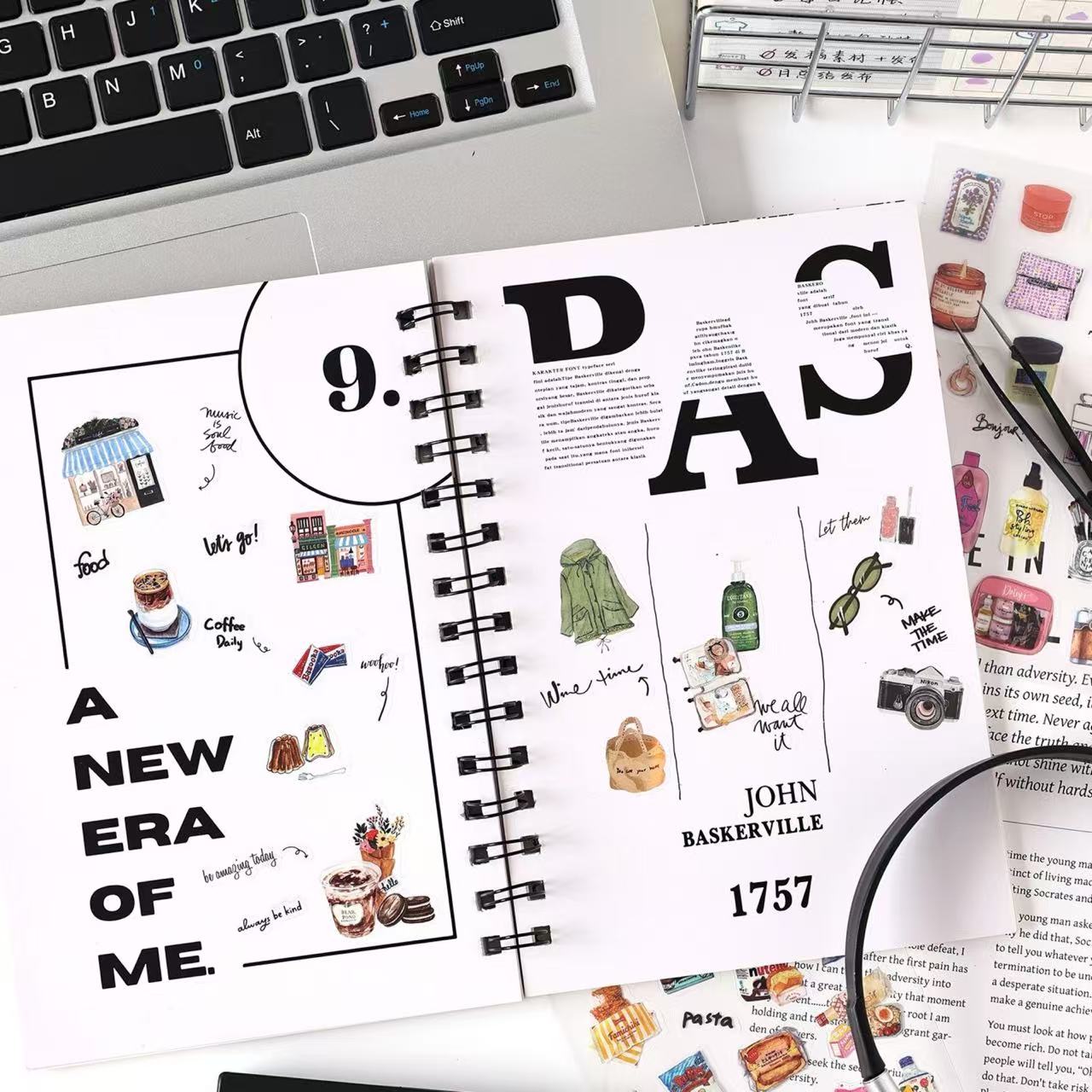 Travel List PET Waterproof Journal Stickers 6 Sheets